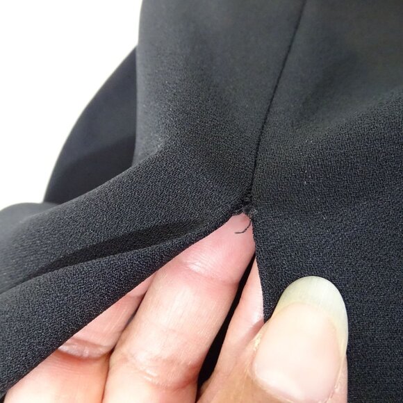 Vintage John Roberts Women Black Beaded Waist Midi Dress Size 6 Square Neck - Picture 14 of 14